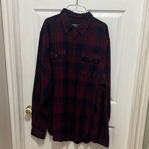 Urban Vintage Men's Red and Blue Plaid Casual Button Down Shirt